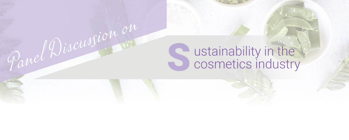 Panel di esperti sull'industria cosmetica, discutendo di sostenibilità e regolamentazione, con focus su pratiche etiche e innovative